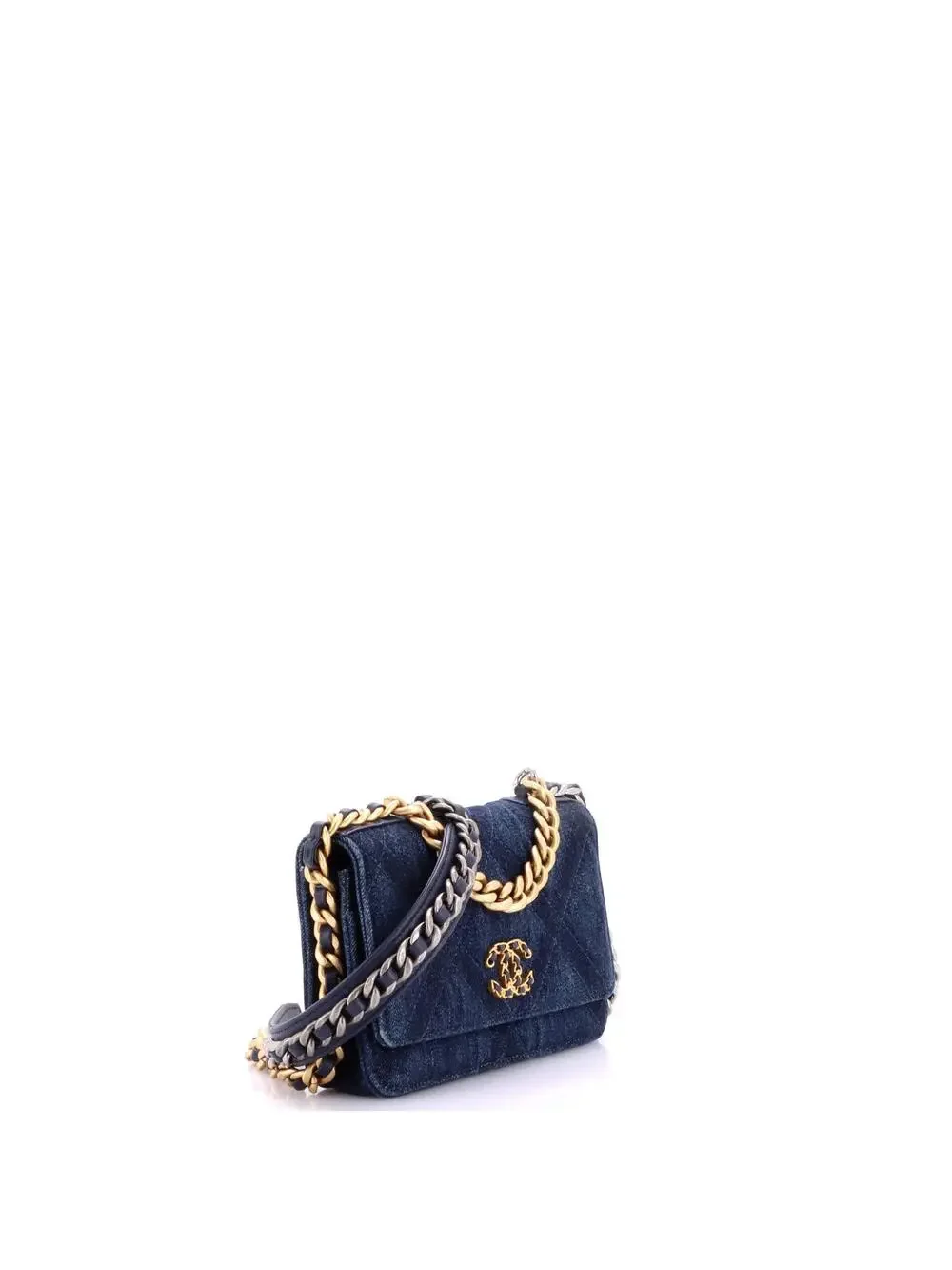 Chanel 19 Wallet On Chain Quilted Denim #292095C37B